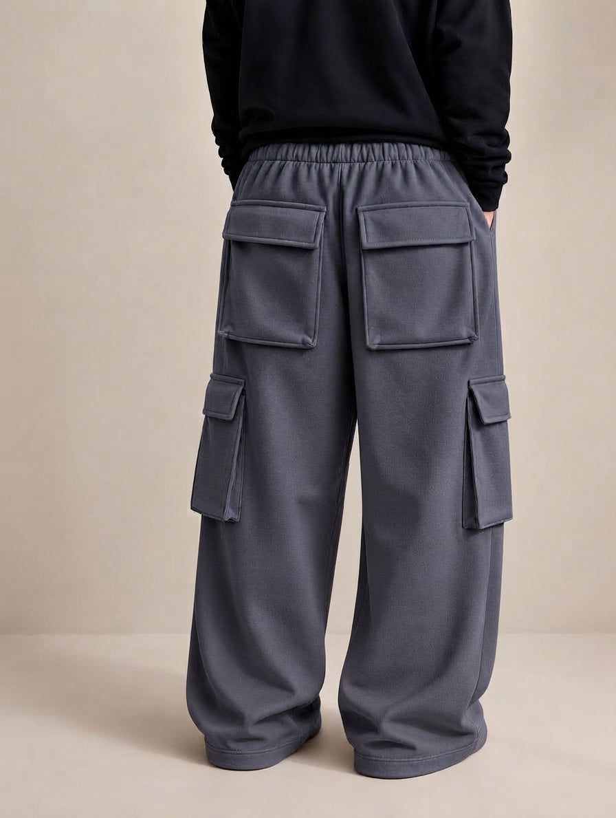 6-Pocket Cargo Baggy Trouser – Premium Cotton Fleece | Alvora
