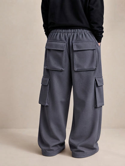 6-Pocket Cargo Baggy Trouser – Premium Cotton Fleece | Alvora