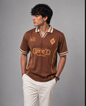Men’s Premium Football Club Polo T-Shirt | Casual Stylish Summer Tee (Black, Brown, White)