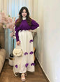 2PC Georgette Maxi Dress Set for Women – V Neck Bow Top with Long Flare Maxi (Elegant Party Wear)