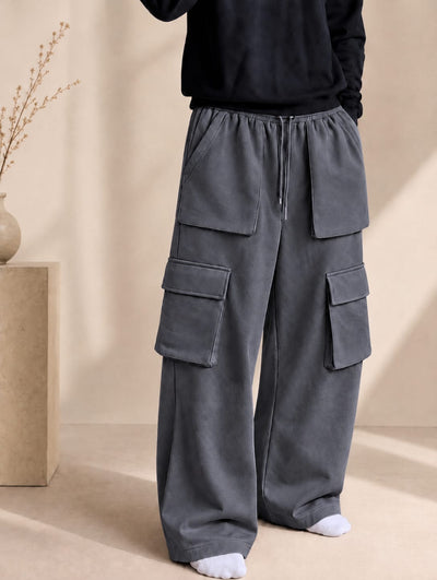 6-Pocket Cargo Baggy Trouser – Premium Cotton Fleece | Alvora