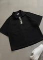 Korean Full Zip Oversized Shirt – Premium Fine Terry | Trendy Relaxed Fit Streetwear
